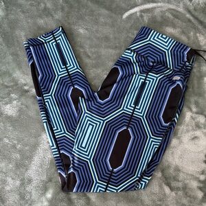 Dri-More Blue and Black Geometric Leggings
